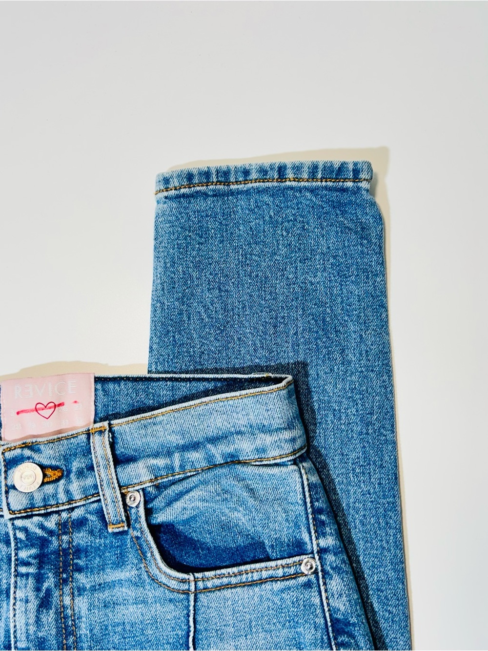 REVICE jeans High Rise Star Bottom jeans medium wash women size 25 - Picture 6 of 10
